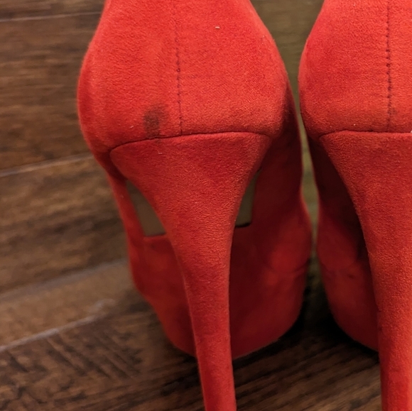 Zara Women Red Platform Heels Size 7 - Picture 12 of 12